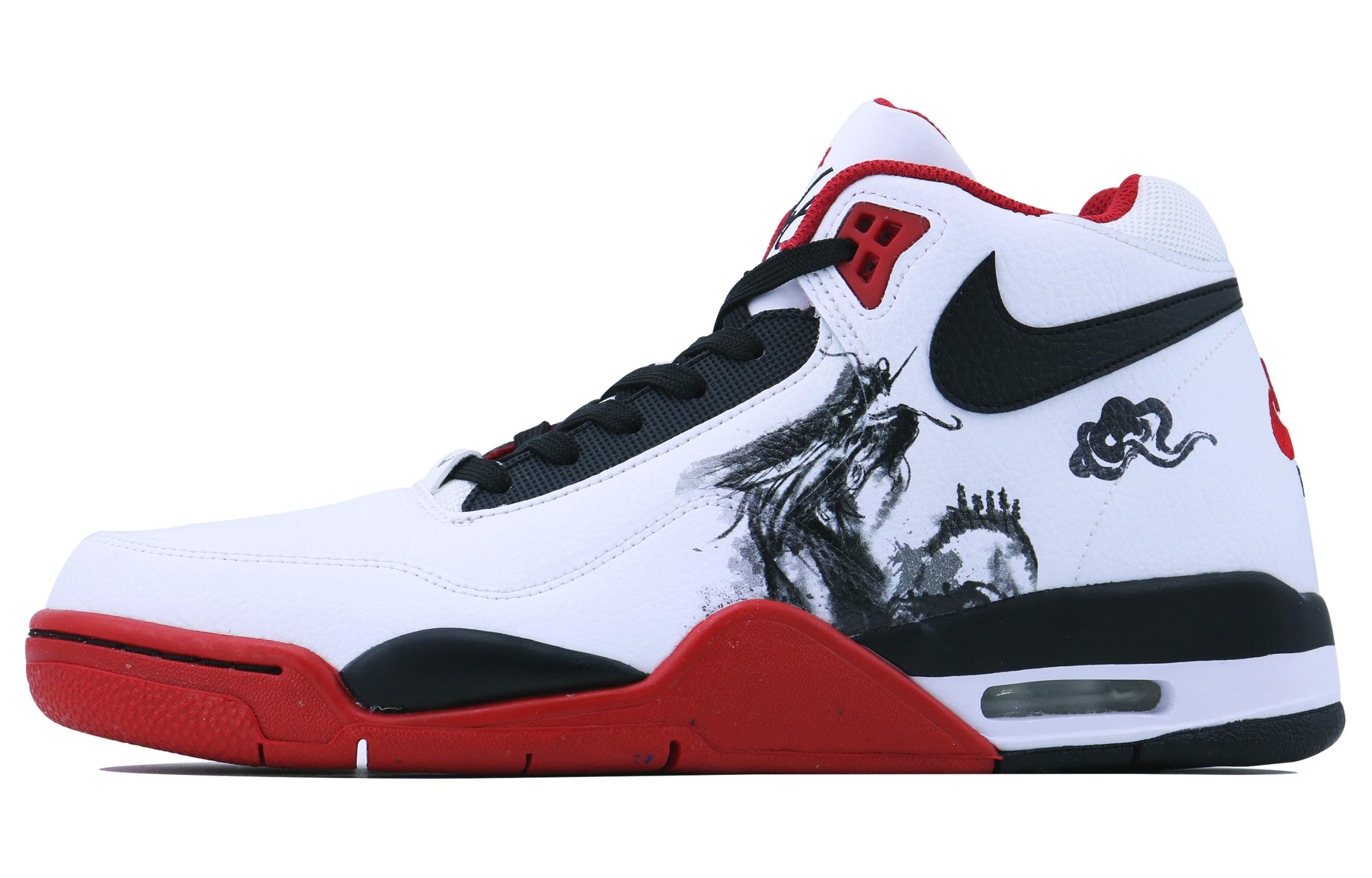 Nike Flight Legacy High top Vintage Basketball Shoes Unisex Red White Black