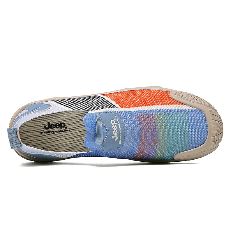 Jeep Fabric Abrasion Resistant, Breathable, Lightweight Low top Casual Shoes Men’s Beige Blue