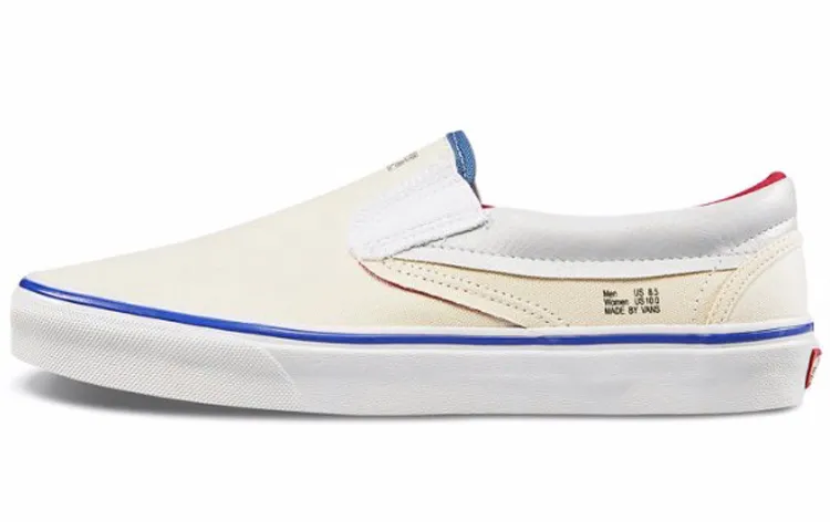 Vans CLASSIC SLIP on Classic Lightweight Low top Canvas Shoes Unisex White