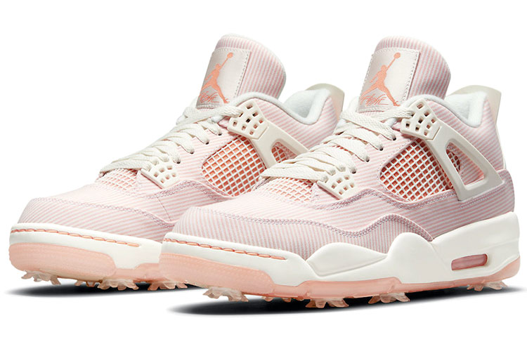 Мужские кроссовки Jordan Air Jordan 4 golf (розовые) — фото 3