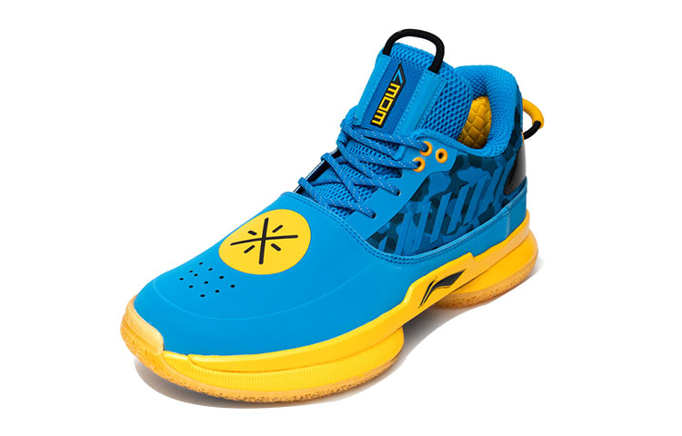 Li Ning WOW 7 Cushioning Slip Resistant Abrasion Resistant Low top Basketball Shoes Men’s Blue Yellow
