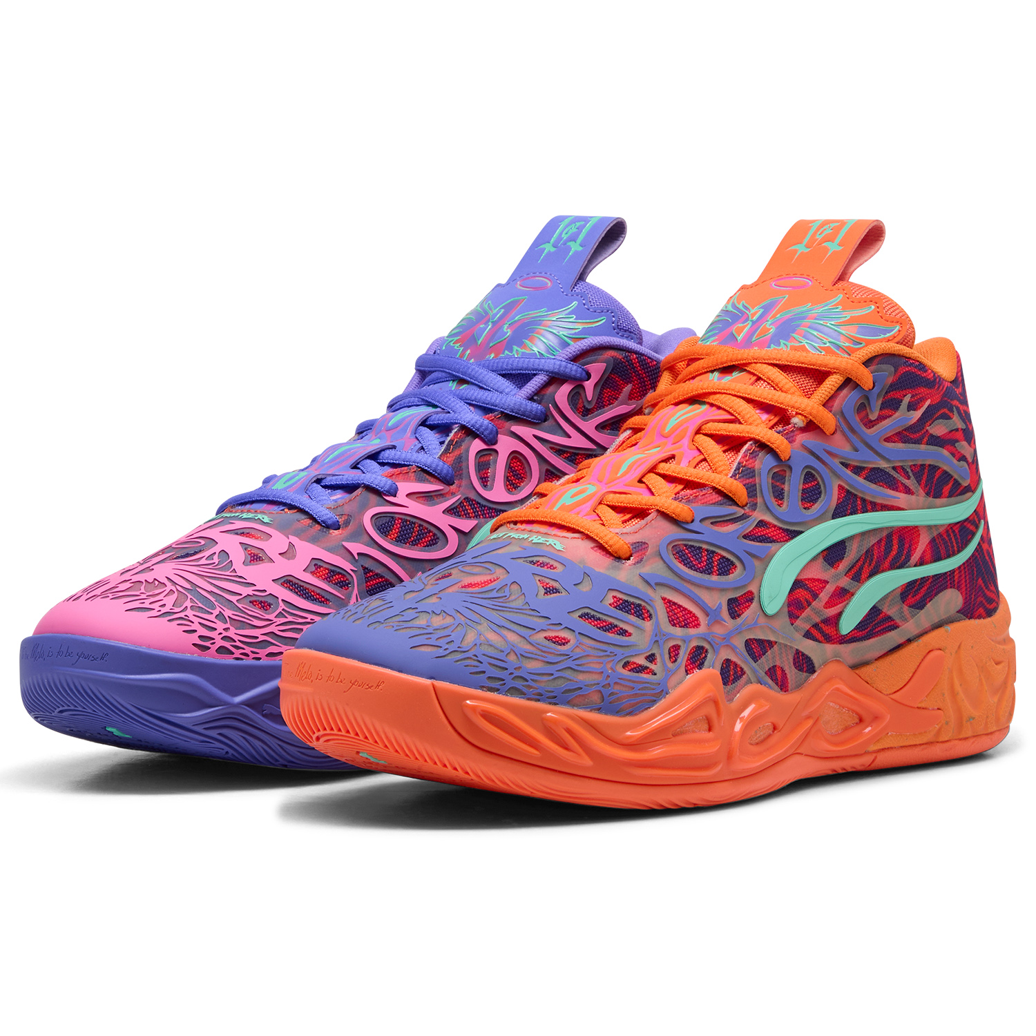 PUMA MB.04 Slip Resistant Abrasion Resistant Mid top Basketball Shoes Unisex Purple Orange Pink Green
