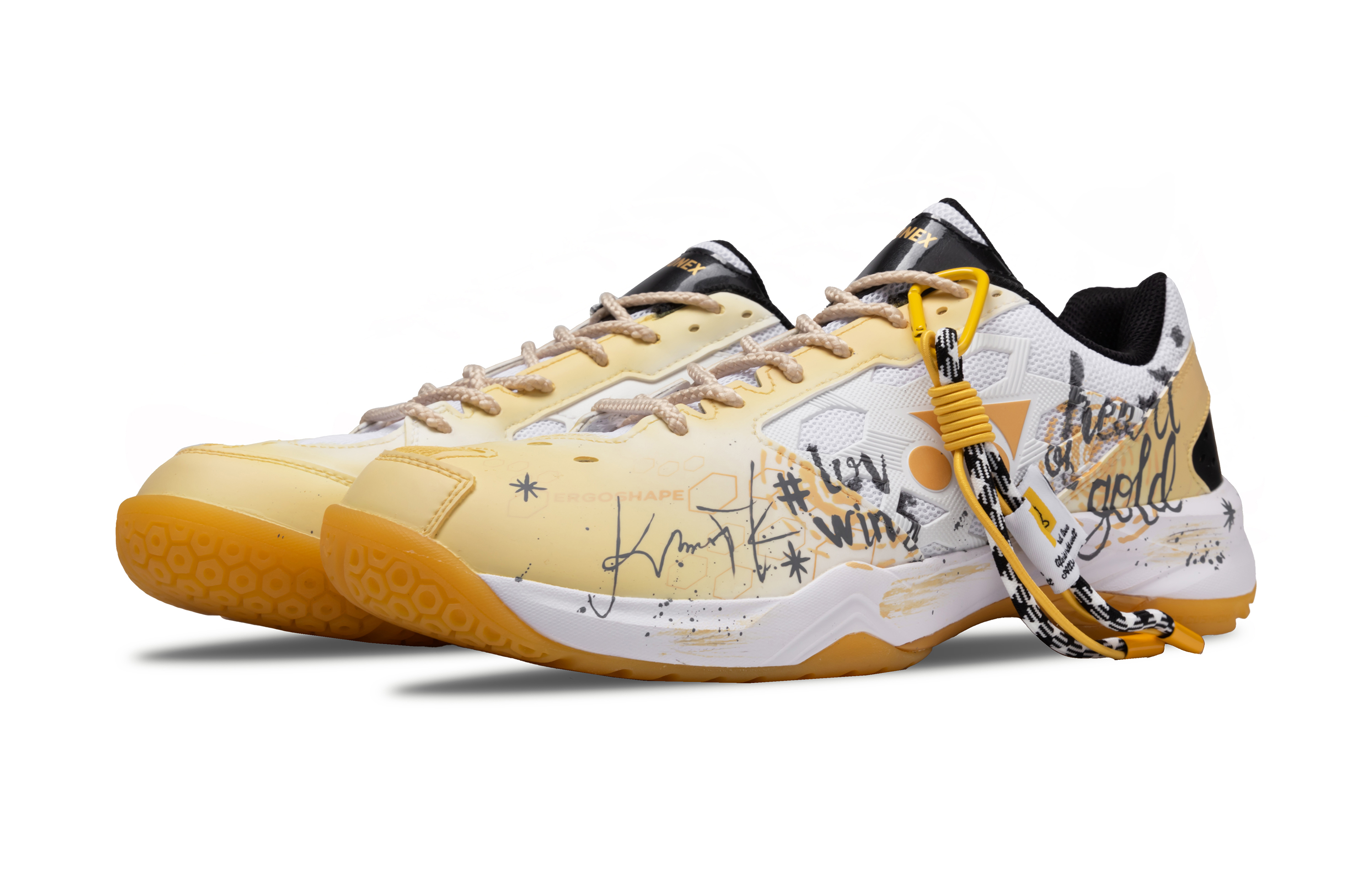 YONEX Power Cushion Cushioning, Wear Resistant Low top Badminton Shoes Unisex Yellow Gray