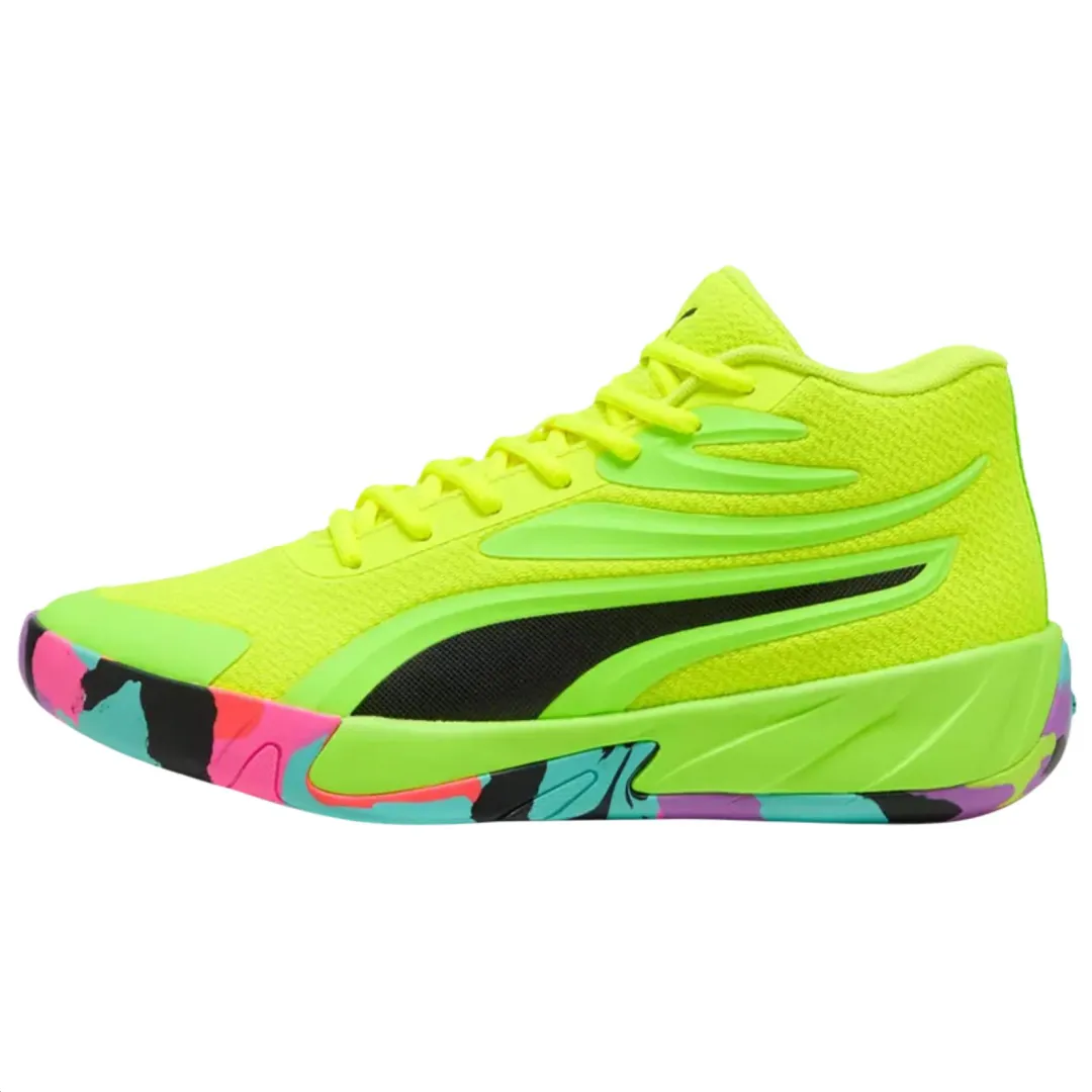 PUMA Court Pro Slip Resistant Abrasion Resistant Mid top Basketball Shoes Men's Yellow