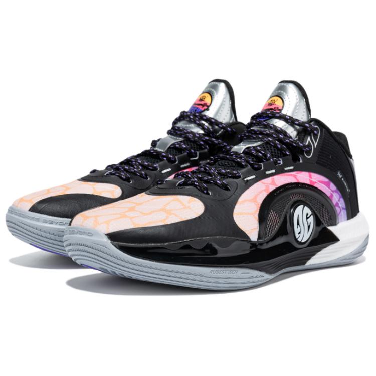 361° Mesh, Synthetic Leather Wear resistant And Lightweight Low top Basketball Shoes Men’s Black Purple