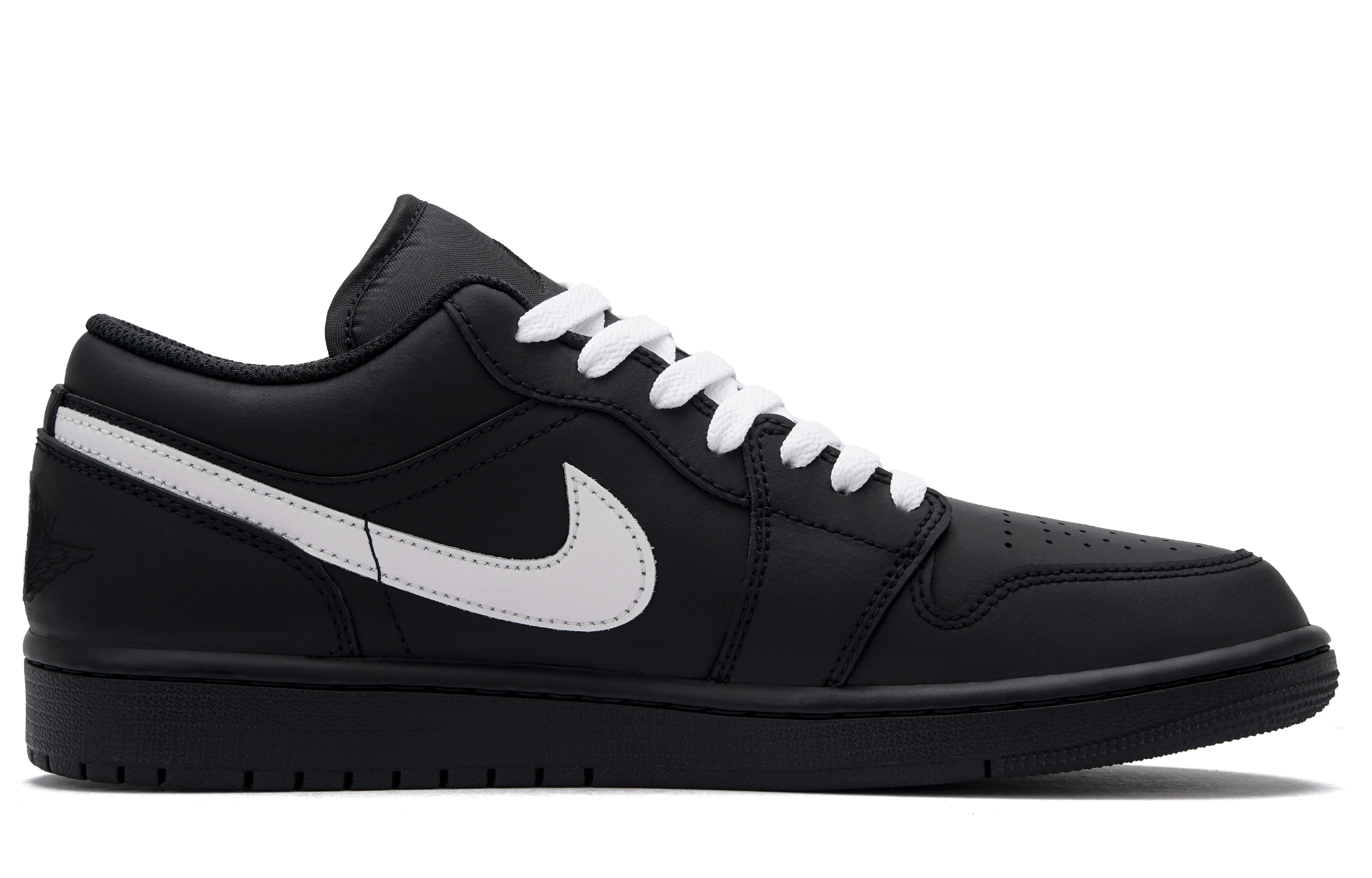 Jordan Air Jordan 1 Charcoal Gray Slip Resistant Low top Vintage Basketball Shoes Unisex Black White