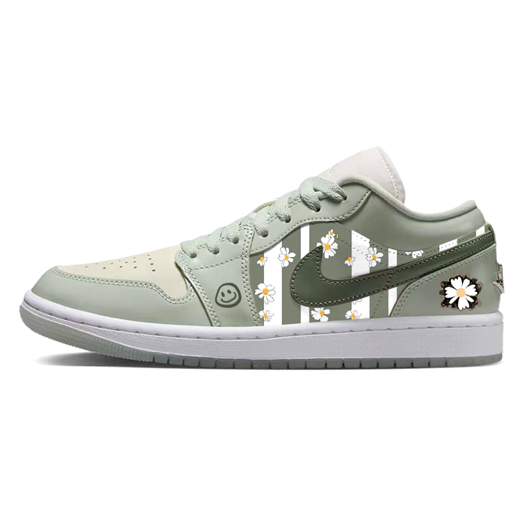 Jordan Air Jordan 1 Fashion Low top Vintage Basketball Shoes Women’s Green