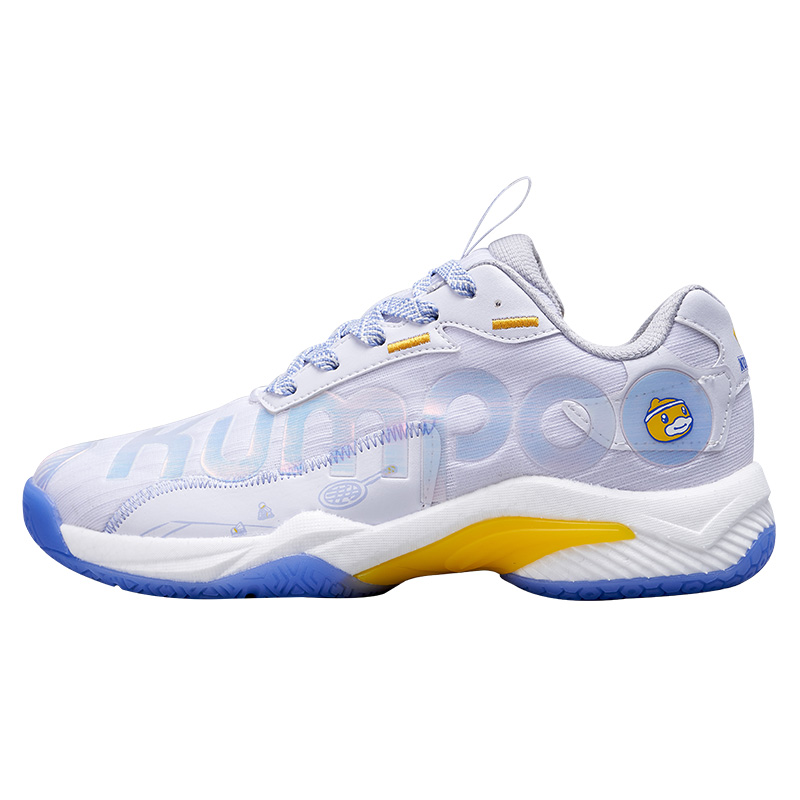 KUMPOO Badminton Shoes Unisex Low Top White/Blue Color