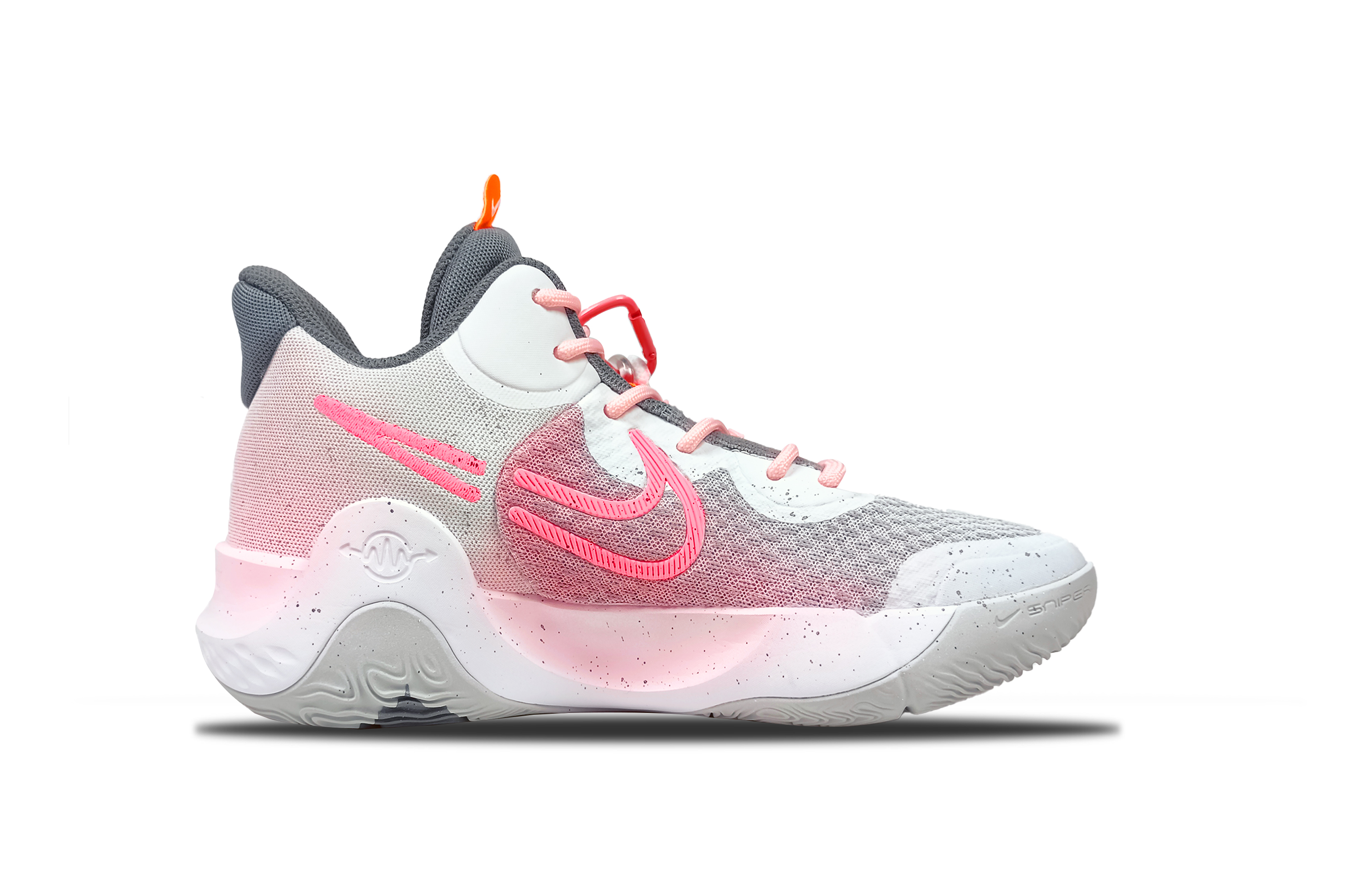 Nike KD Trey 5 IX Lucky Day Fabric Cushioning, Wear Resistant Low top Basketball Shoes Unisex Pink Gray White