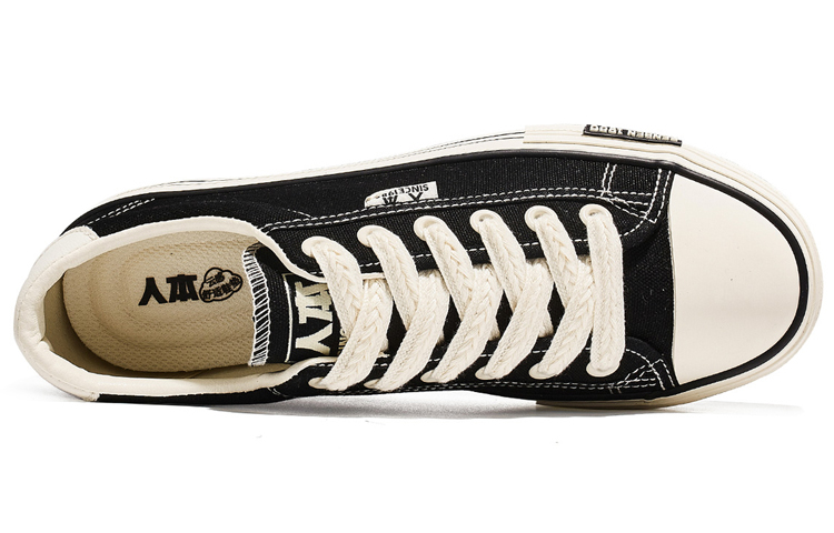 RENBEN Slip Resistant, Abrasion Resistant, Breathable Low top Canvas Shoes Men's Black
