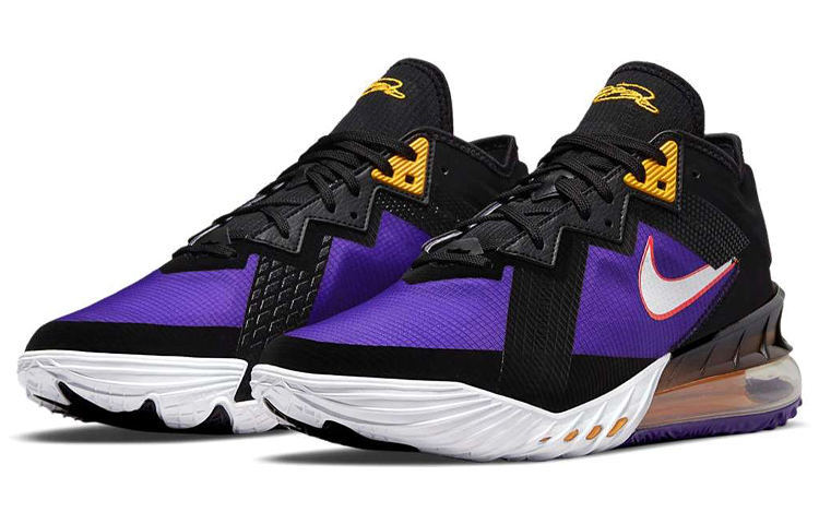 Мужские кроссовки Nike Lebron 18 TPU (черно-фиолетово-желтые) — Чёрный / фиолетовый / жёлтый — фото 3