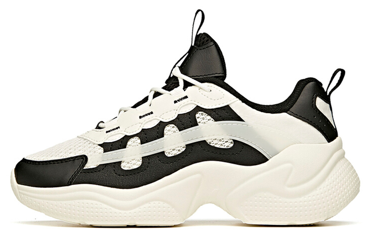 ANTA Chunky Sneakers Women's Low Top Black/Ivory White