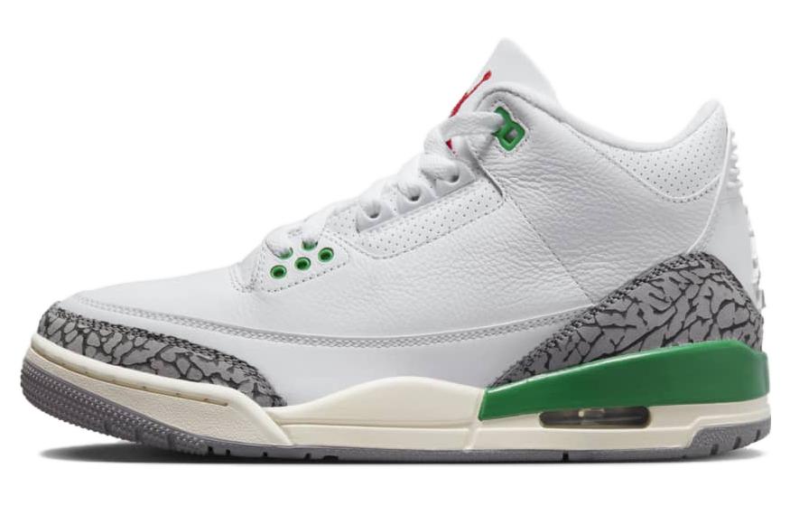 Женские кроссовки Jordan Air Jordan 3 Retro "Lucky Green" (бело-зеленые)