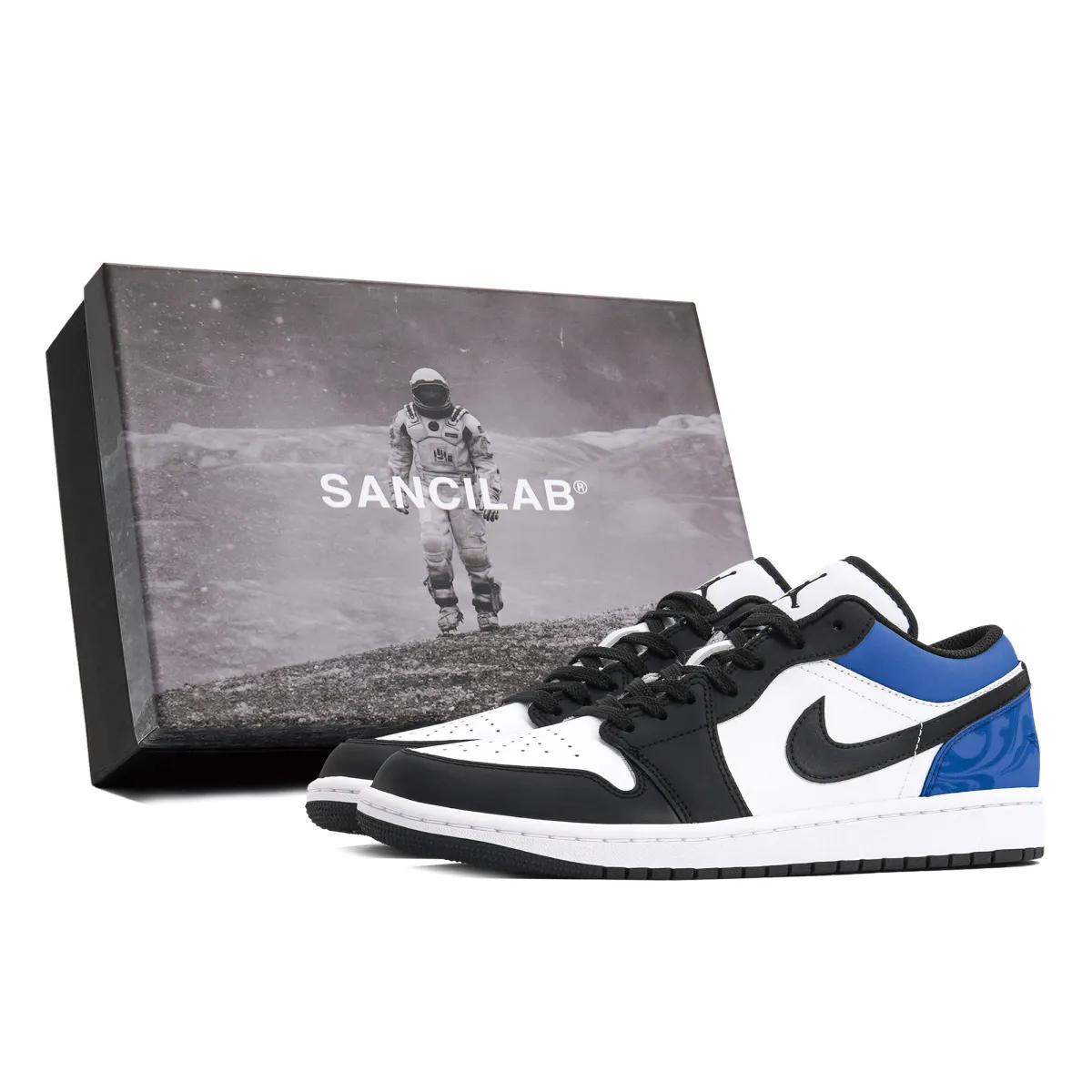Jordan Air Jordan 1 Third Lab, Xingji Exploration Low top Vintage Basketball Shoes Men's Blue