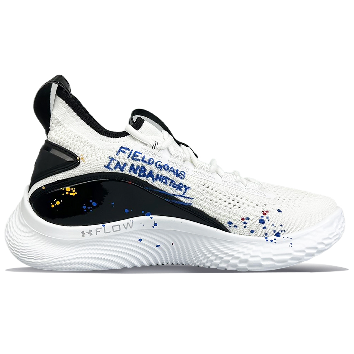 Under Armour Curry 8 Slip Resistant Abrasion Resistant Low top Basketball Shoes Unisex White Black