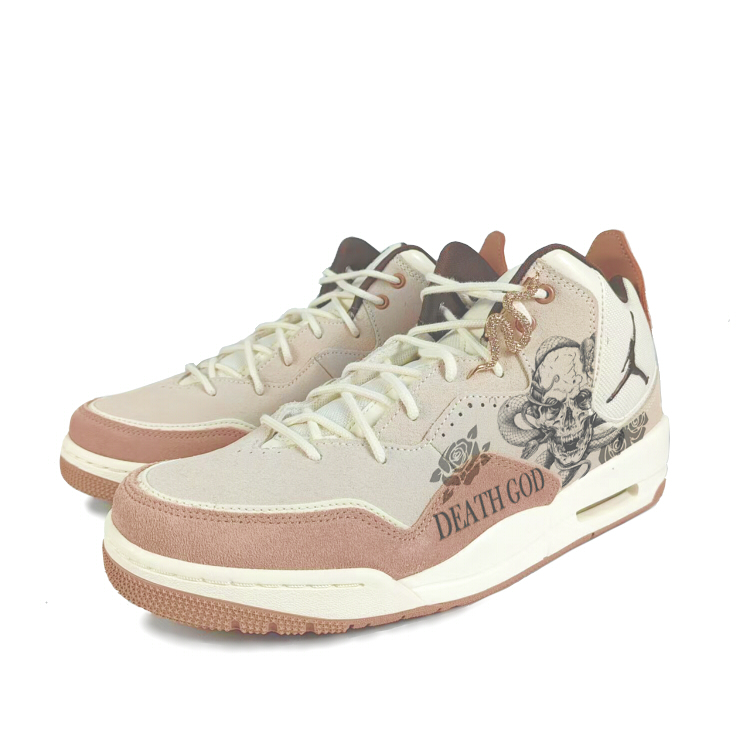 Jordan Courtside 23 Abrasion Resistant Slip Resistant Mid top Vintage Basketball Shoes Men’s Brown White