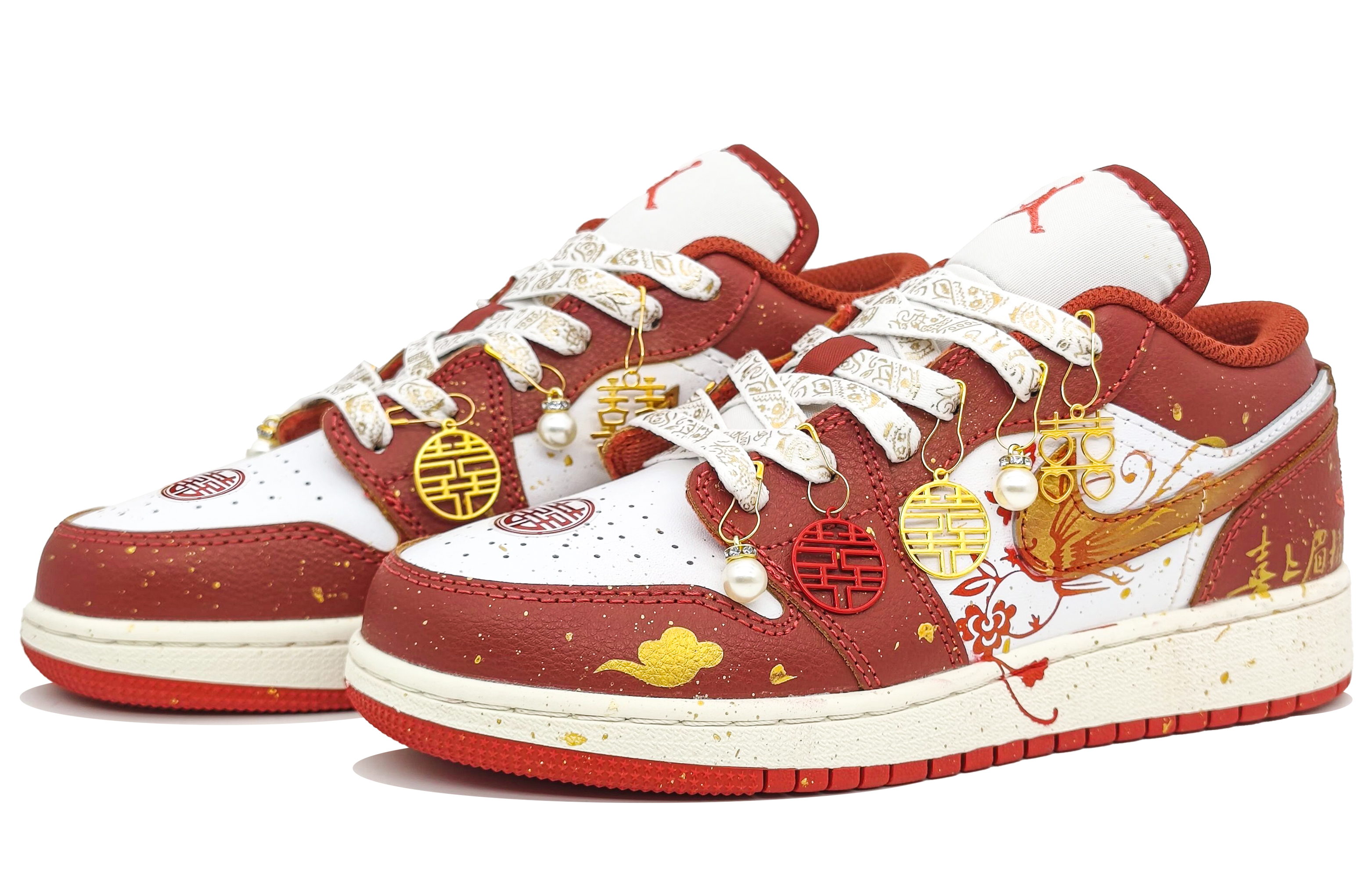 Jordan Air Jordan 1 Abrasion Resistant Abrasion Resistant Low top Vintage Basketball Shoes Unisex Red