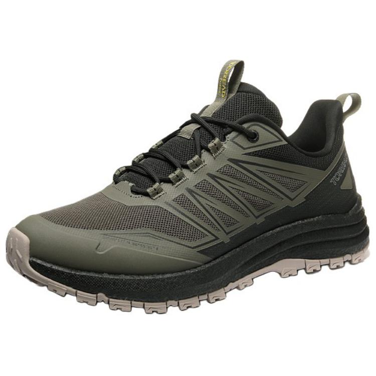 TOREAD Cushioning Slip Resistant Abrasion Resistant Low top Mountaineering Hiking Shoes Men’s Army Green, Black