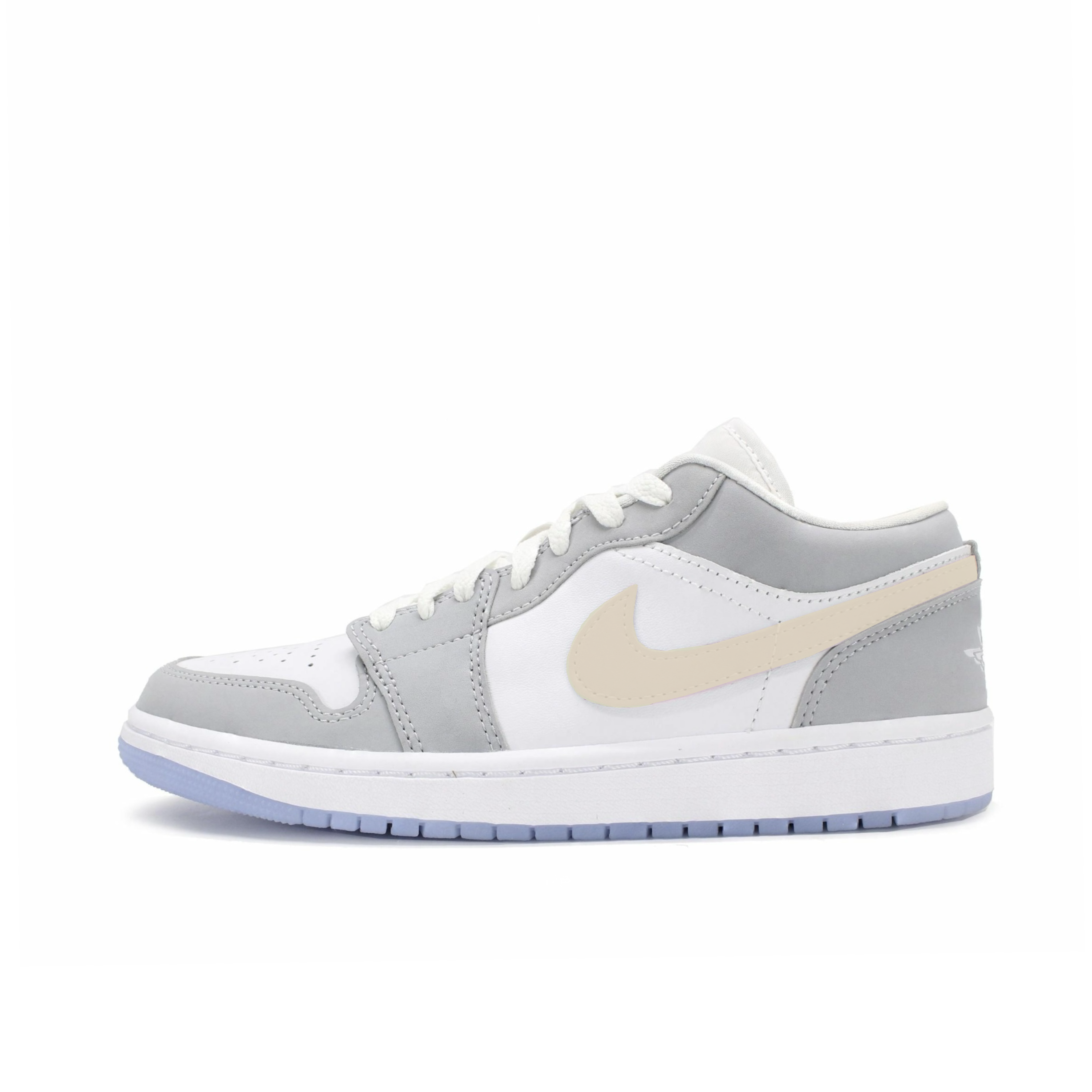 Jordan Air Jordan 1 Slip Resistant Abrasion Resistant Low top Vintage Basketball Shoes Women’s White Yellow