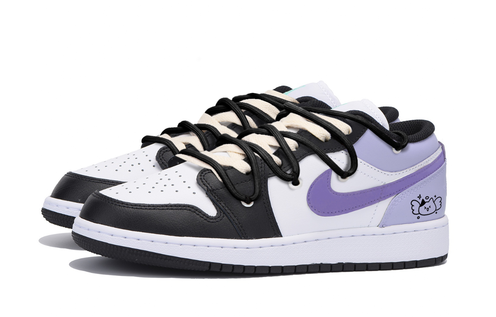 Jordan Air Jordan 1 Vintage Basketball Shoes Men’s Low Top Black Purple