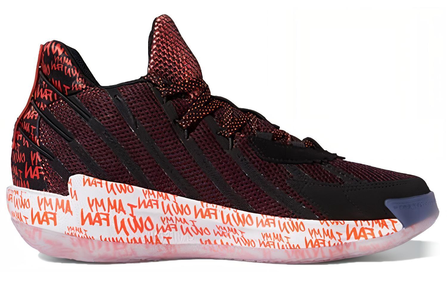 Мужские кроссовки adidas D lillard 7 GCA (черно-оранжевые) — Чёрный / оранжевый — фото 2