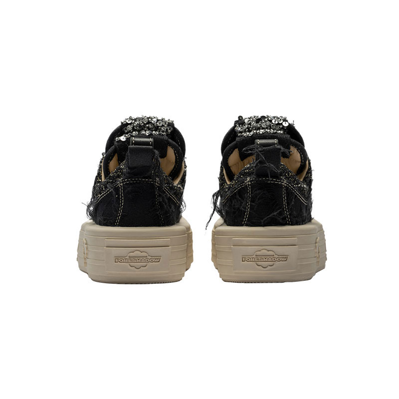 Foreshadow 'Double Uni' Sneaker Platform Low top Skateboard Shoes Women's Black