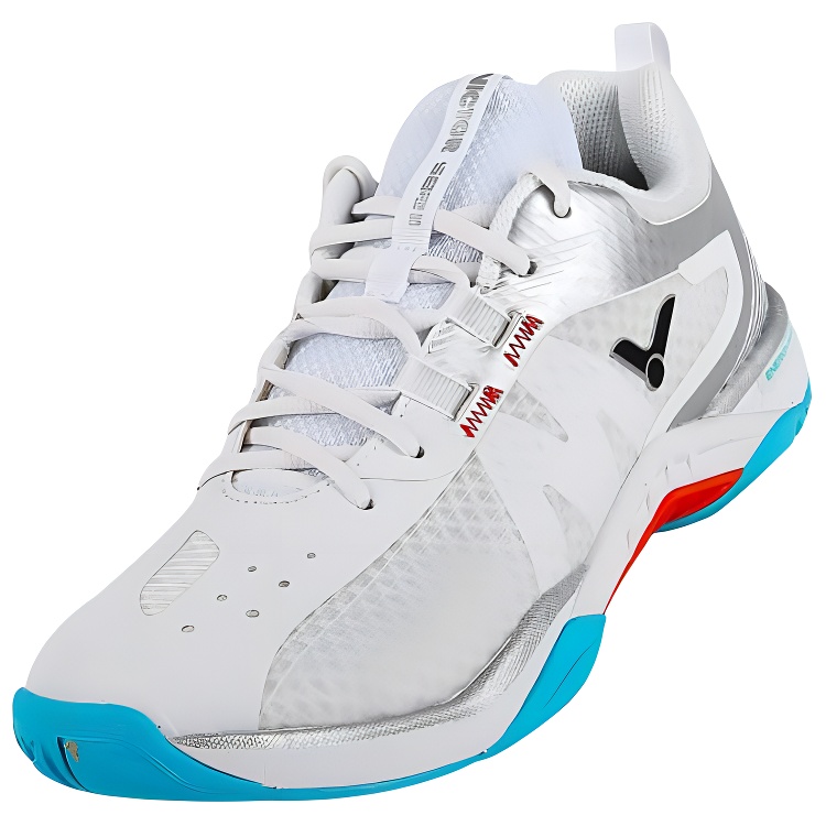 VICTOR Cushioning Breathable Low top Badminton Shoes Unisex White Silver