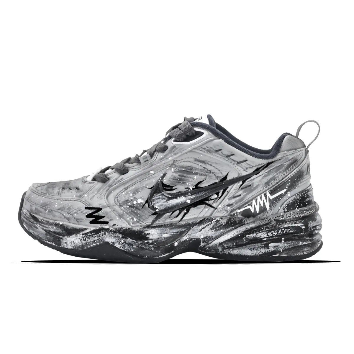 Nike Air Monarch 4 Cushioning Breathable Coverage Low top Chunky Sneakers Men's Gray