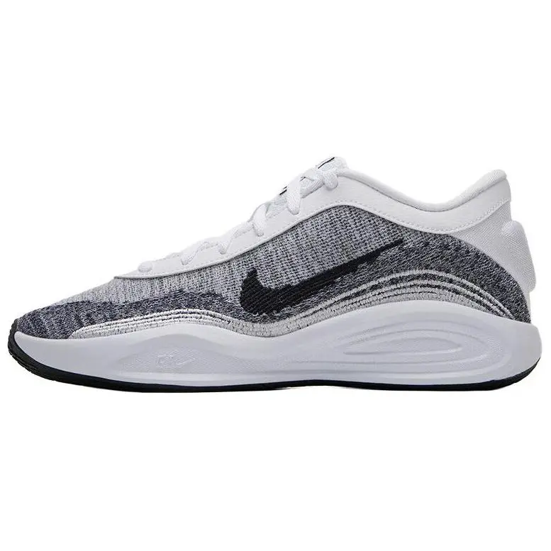 Nike Slip Resistant Abrasion Resistant Low top Basketball Shoes Men's White Gray