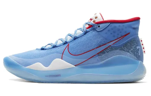 Nike KD 12 Zoom Don C Durant Fashionable and versatile Low-top Zoom Practical Basketball Shoes Men and Women Blue Foreign Version