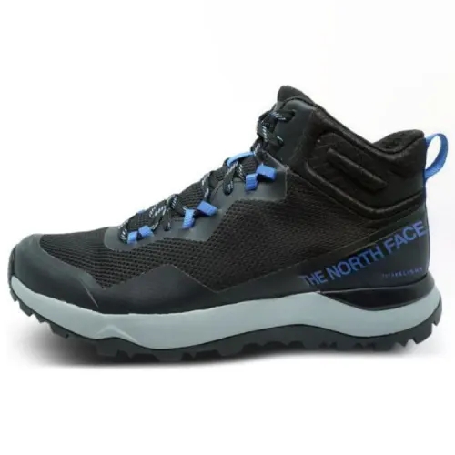 THE NORTH FACE Cushioning Abrasion Resistant Lightweight Mid top Mountaineering Shoes Men's Black Blue