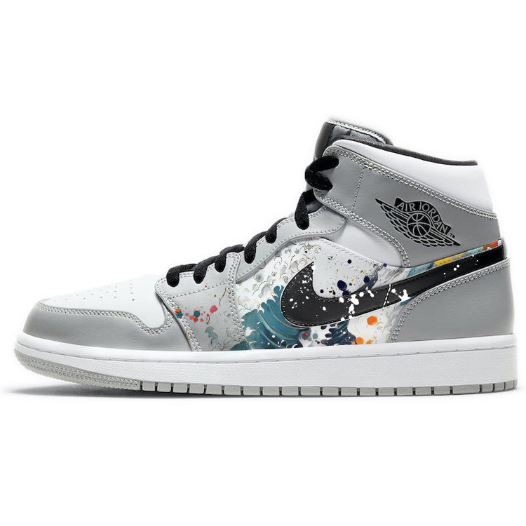 Jordan Air Jordan 1 Vintage Basketball Shoes Men’s Mid Top White/Gray