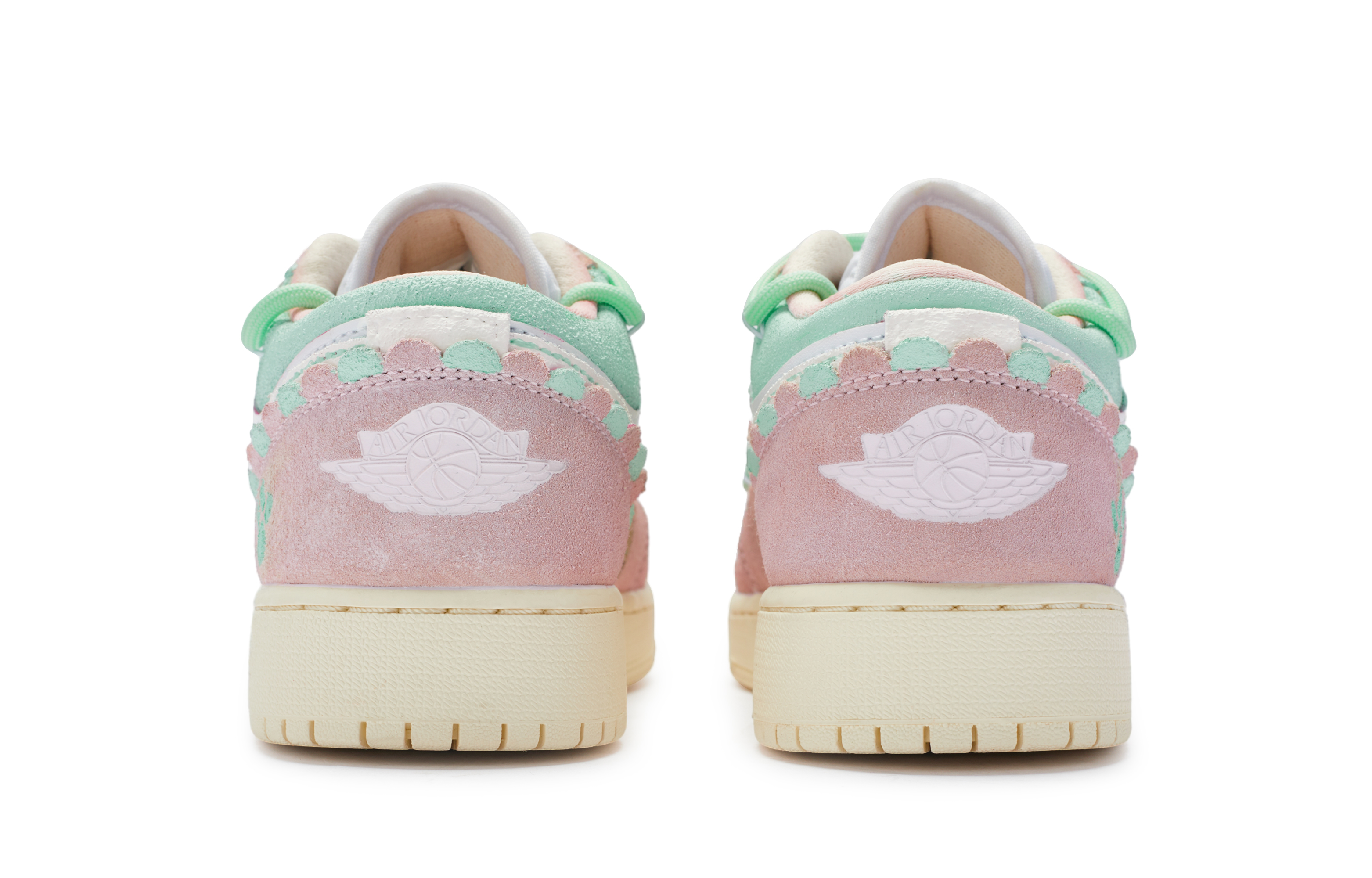 Jordan Air Jordan 1 Low top Skateboard Shoes Women’s Pink Green White
