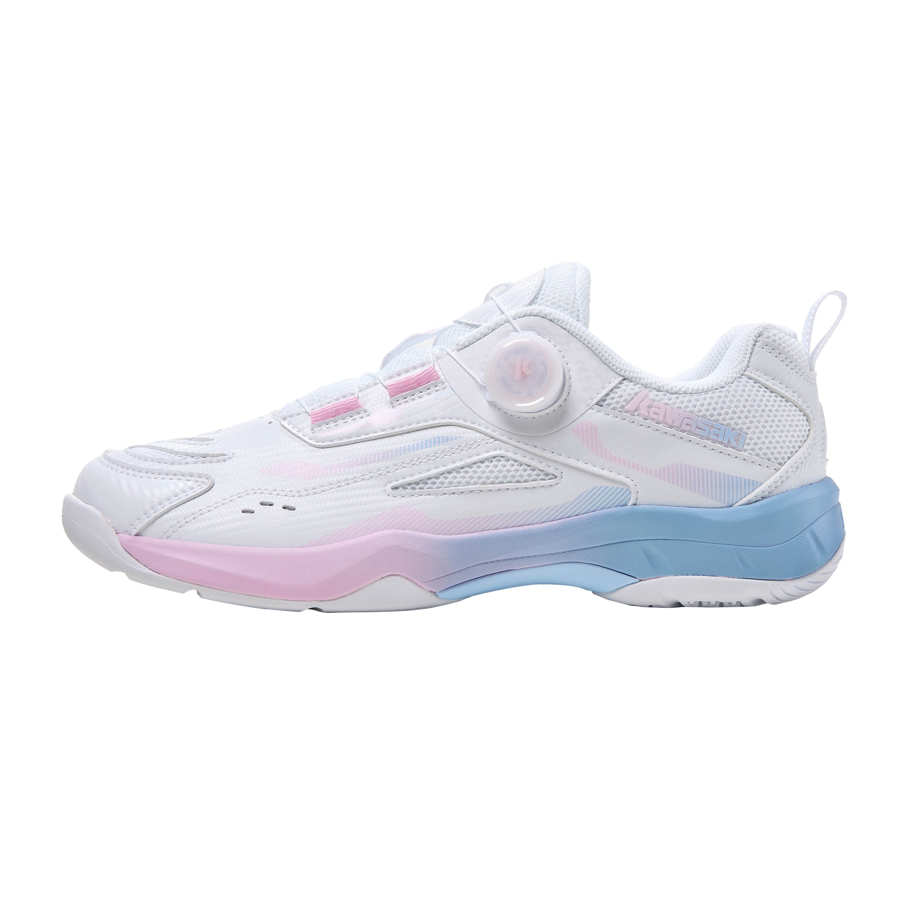 Kawasaki Cushioning Slip Resistant Coverage Low top Badminton Shoes Unisex White Pink Blue