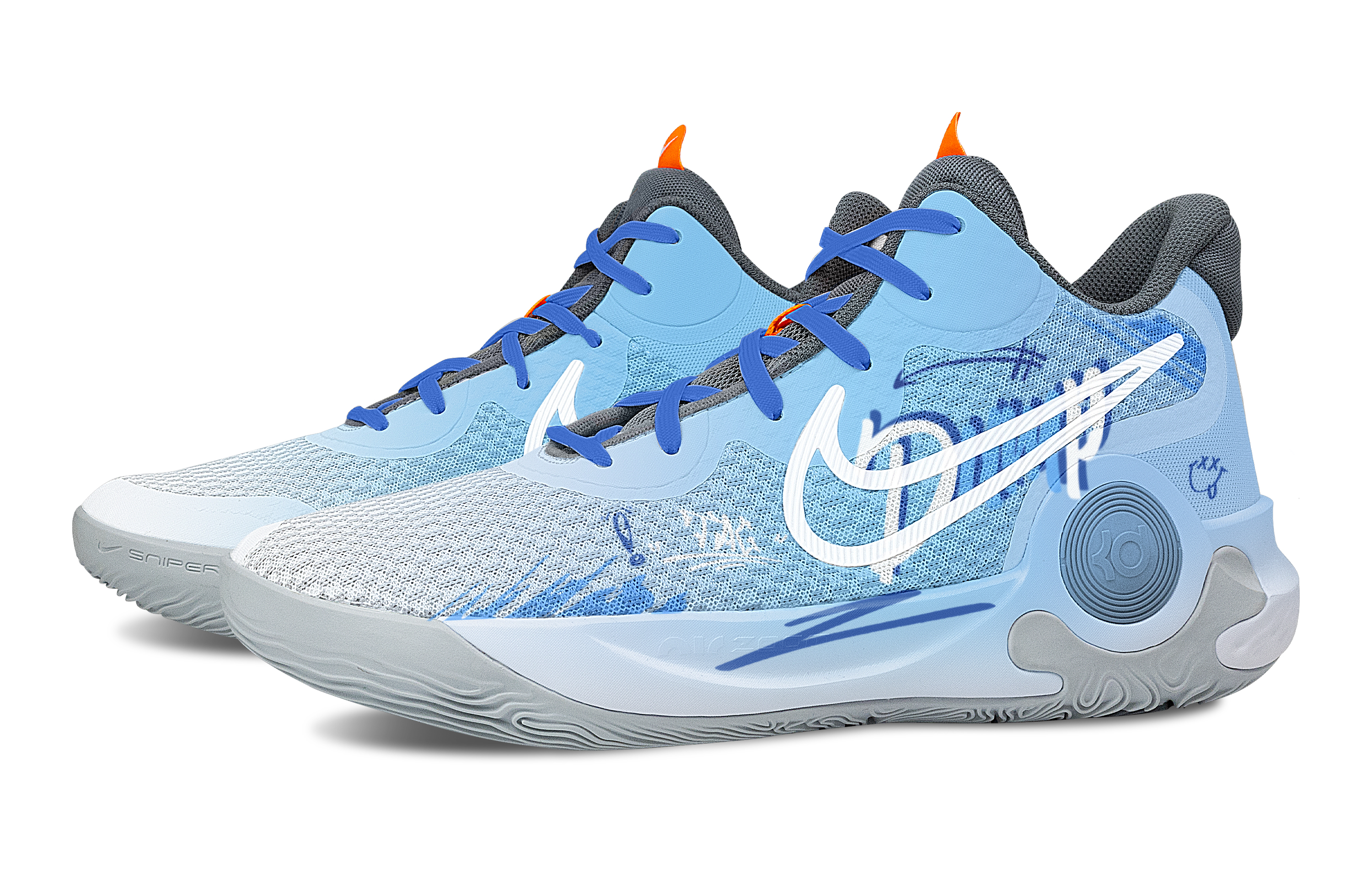 Nike KD Trey 5 IX Vibrant BlueTrack Abrasion Resistant Cushioning Mid top Basketball Shoes Unisex Gray Blue