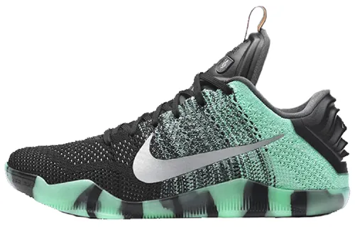 Nike Kobe 11 Elite Low All Star OG Model Northern Lights Luminous Gradient Round Toe Lace Fabric Shock Absorbing Anti-Slip Low Top Practical Basketball Shoes Men's Green 2016