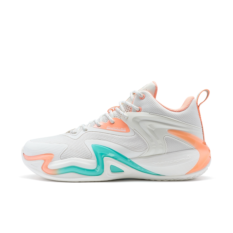 XTEP Campaign 1 V2 Abrasion Resistant Slip Resistant Low top Basketball Shoes Men’s Sail White/Fluorescent Orange Pink