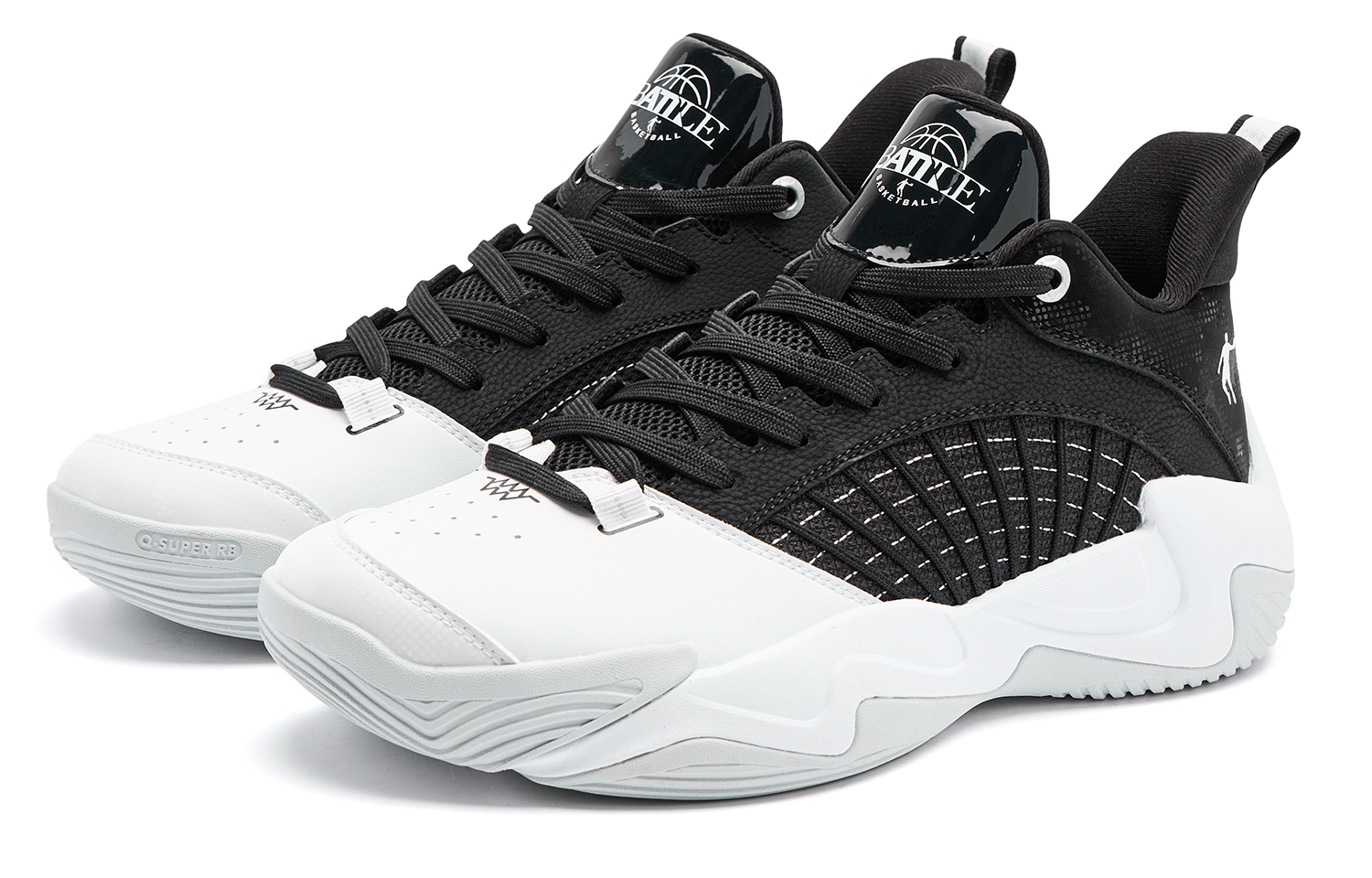 QIAODAN Cushioning Slip Resistant Abrasion Resistant Low top Basketball Shoes Men’s Jordan White Black