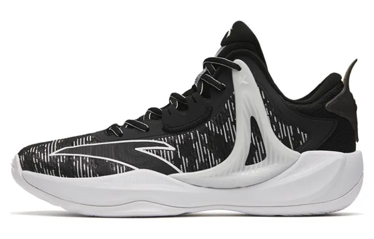 Anta Light Cavalry 8 Comfortable Abrasion Resistant Breathable Low top Basketball Shoes Men's Black White
