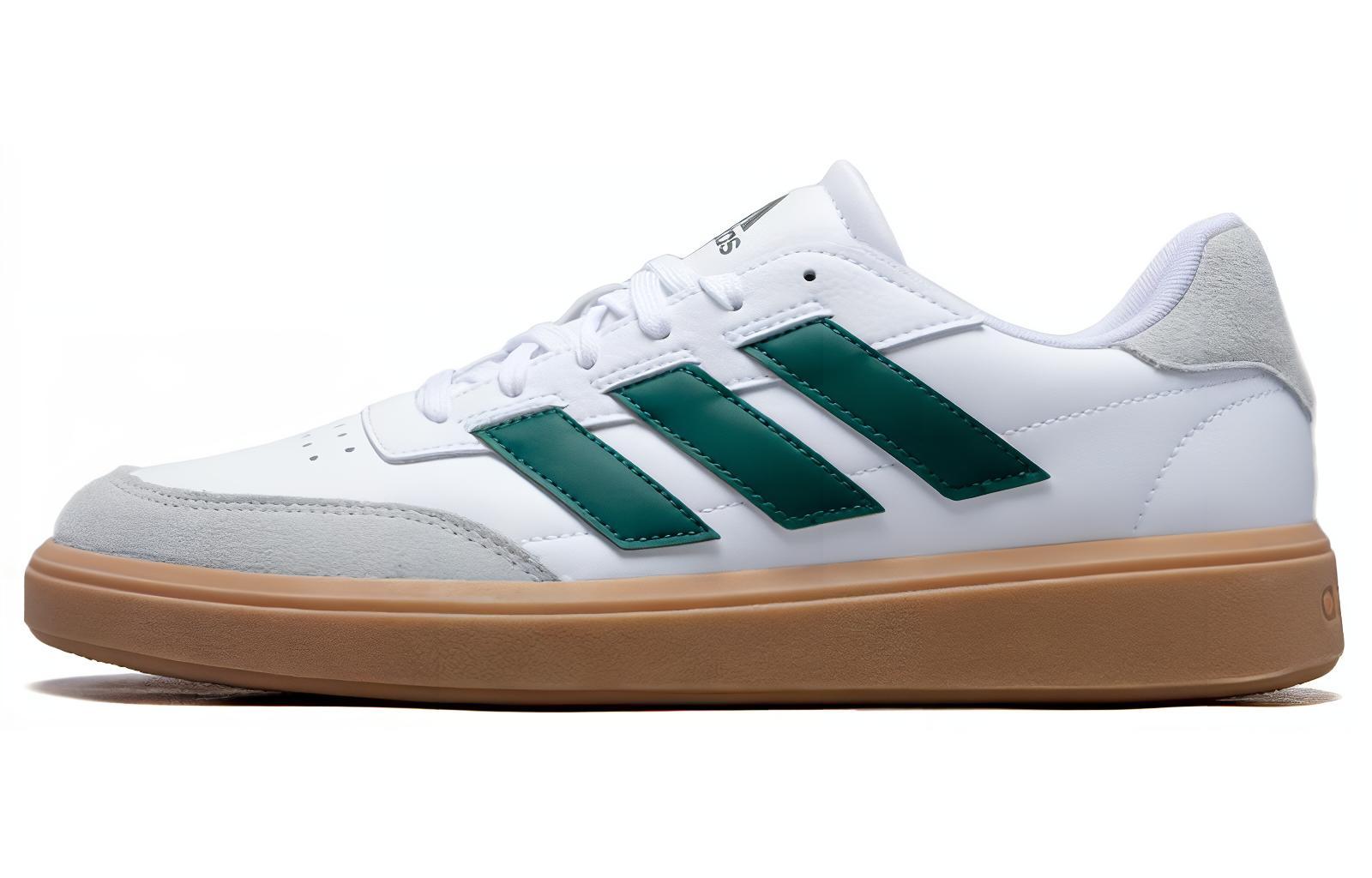 Adidas COURTBLOCK Comfortable Abrasion Resistant Breathable Low top Tennis Shoes Men's White Green