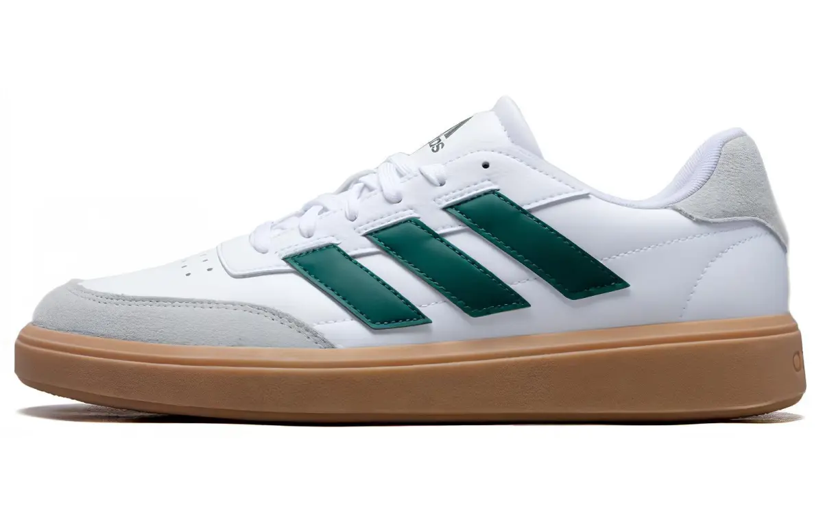 Adidas COURTBLOCK Comfortable Abrasion Resistant Breathable Low top Tennis Shoes Men's White Green