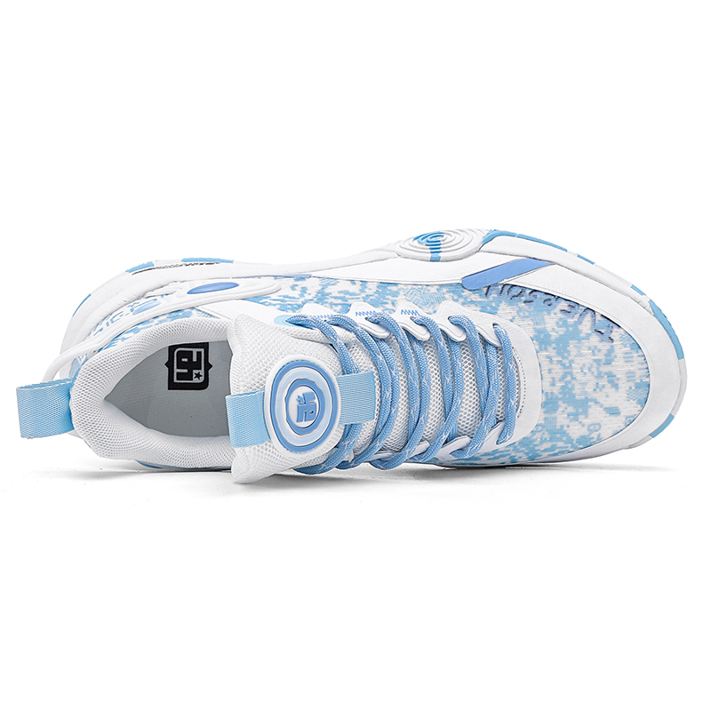 IVERSON Chase Hunt 1 White Sky Blue Cushioning Slip Resistant Abrasion Resistant Breathable Low top Basketball Shoes
