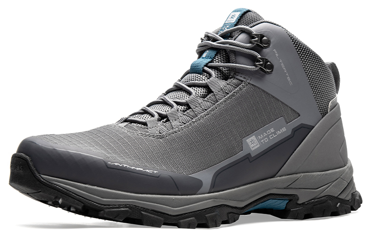 KAILAS Horizon Sky Line Leather Abrasion Resistant Waterproof Mid top Hiking Shoes Men’s Gray