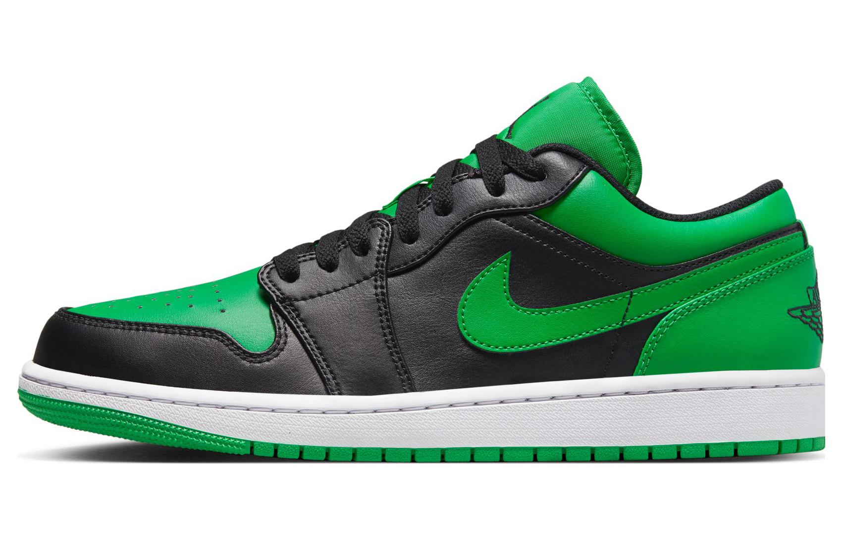 Мужские кроссовки Jordan Air Jordan 1 Low "Lucky Green" (зелено-черные)
