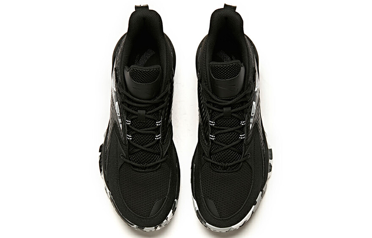 Anta Cushioning Abrasion Resistant Slip Resistant Mid top Basketball Shoes Men’s Black White Gray
