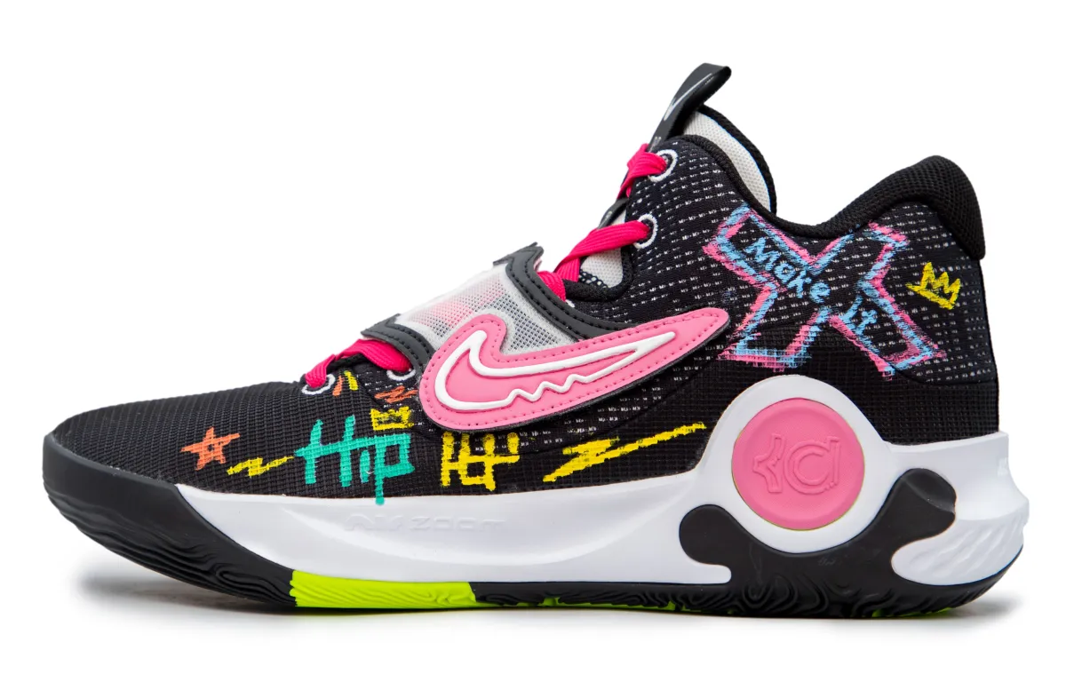 Nike KD Trey 5 X Multicolor Dream Mirror Abrasion Resistant Mid top Basketball Shoes Men's Black Pink