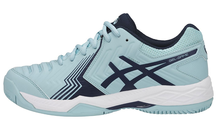 ASICS Gel Game 6 Clay Fashion Abrasion Resistant Low top Tennis Shoes Women's Light Blue