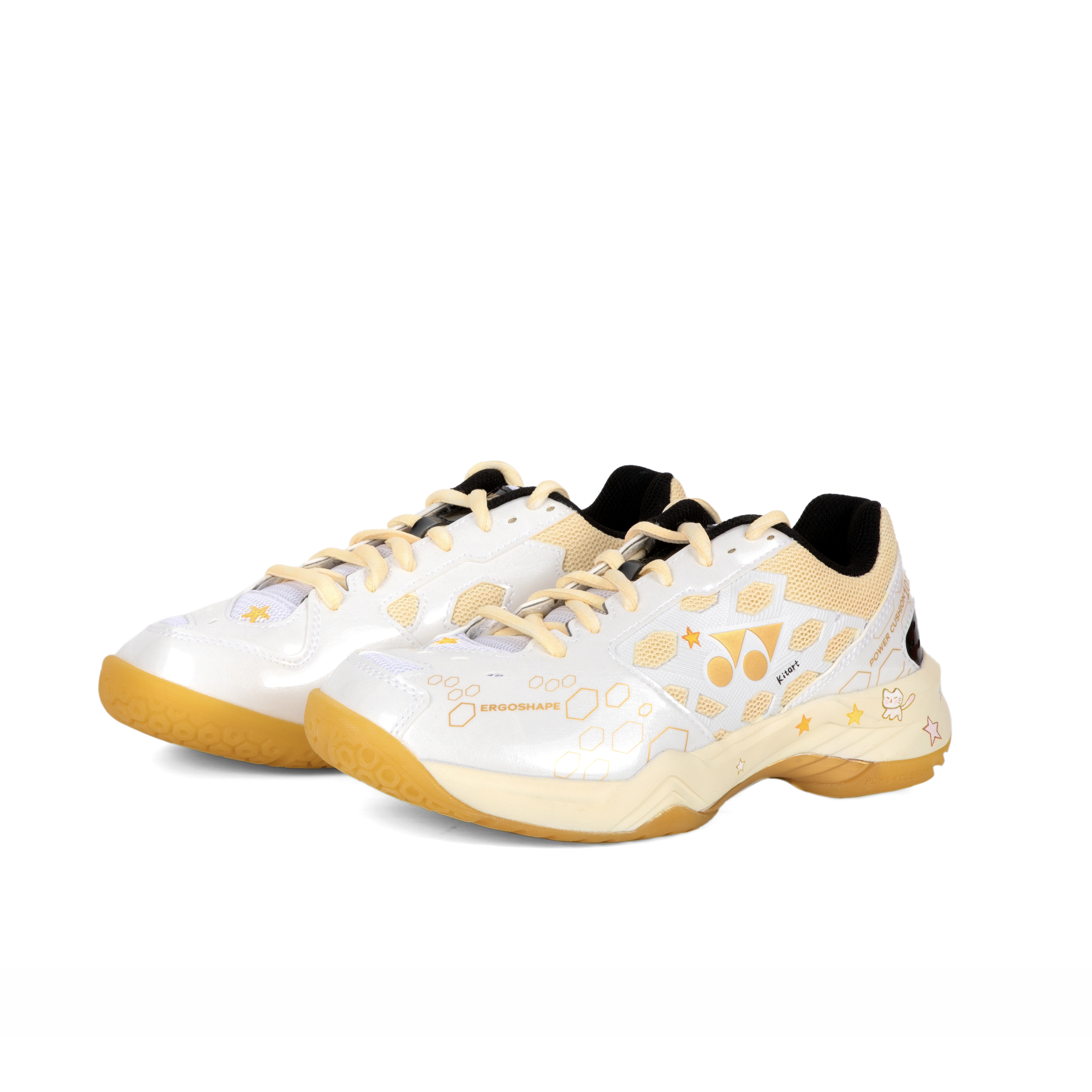 YONEX Power Cushion Cushioning, Wear Resistant Low top Badminton Shoes Unisex White Gold
