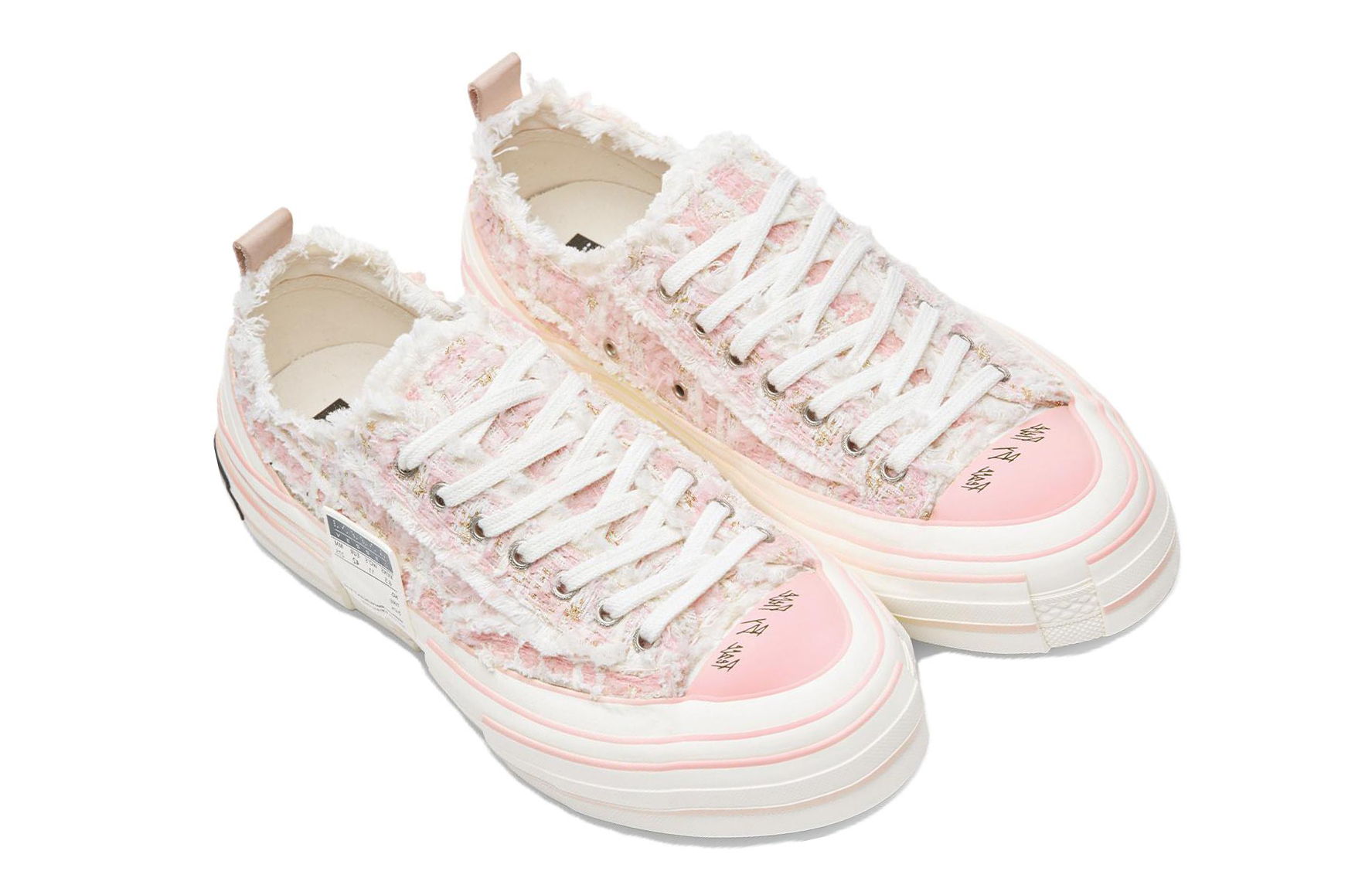 XVESSEL Low top Canvas Shoes Unisex White Pink
