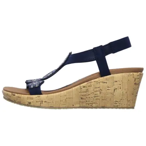 Skechers Cali Beverlee Date Glam Sandal One Strap Sandals Medium Heel Women's Blue